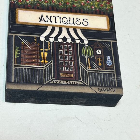 Brandywine Woodcrafts Antiques Shop 1993 Signed MW93 Wooden Building - Picture 10 of 11